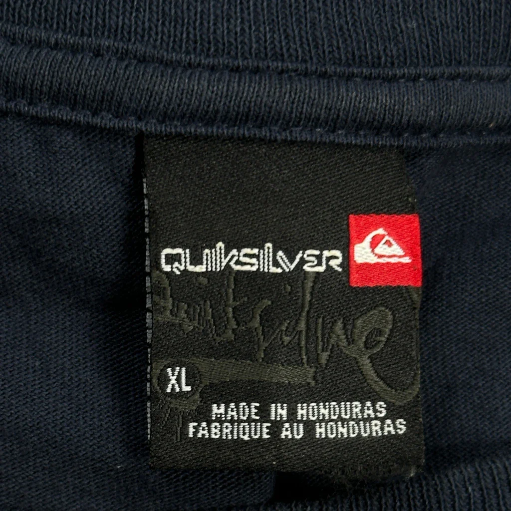 Quiksilver Graphic T-Shirt - XL Navy Cotton - Image 3