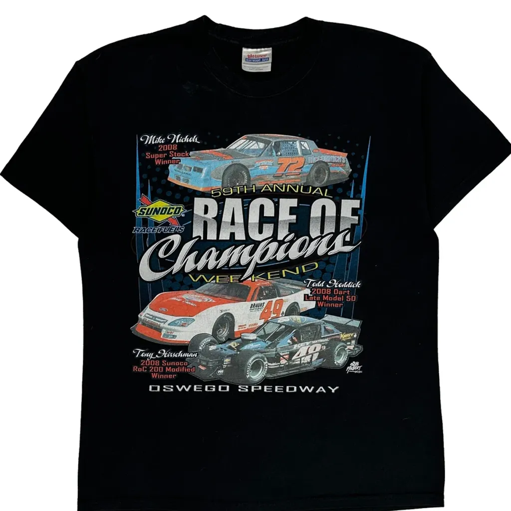 Race Of Champions Hanes Graphic T-Shirt - Large Black Cotton Blend - Image 4