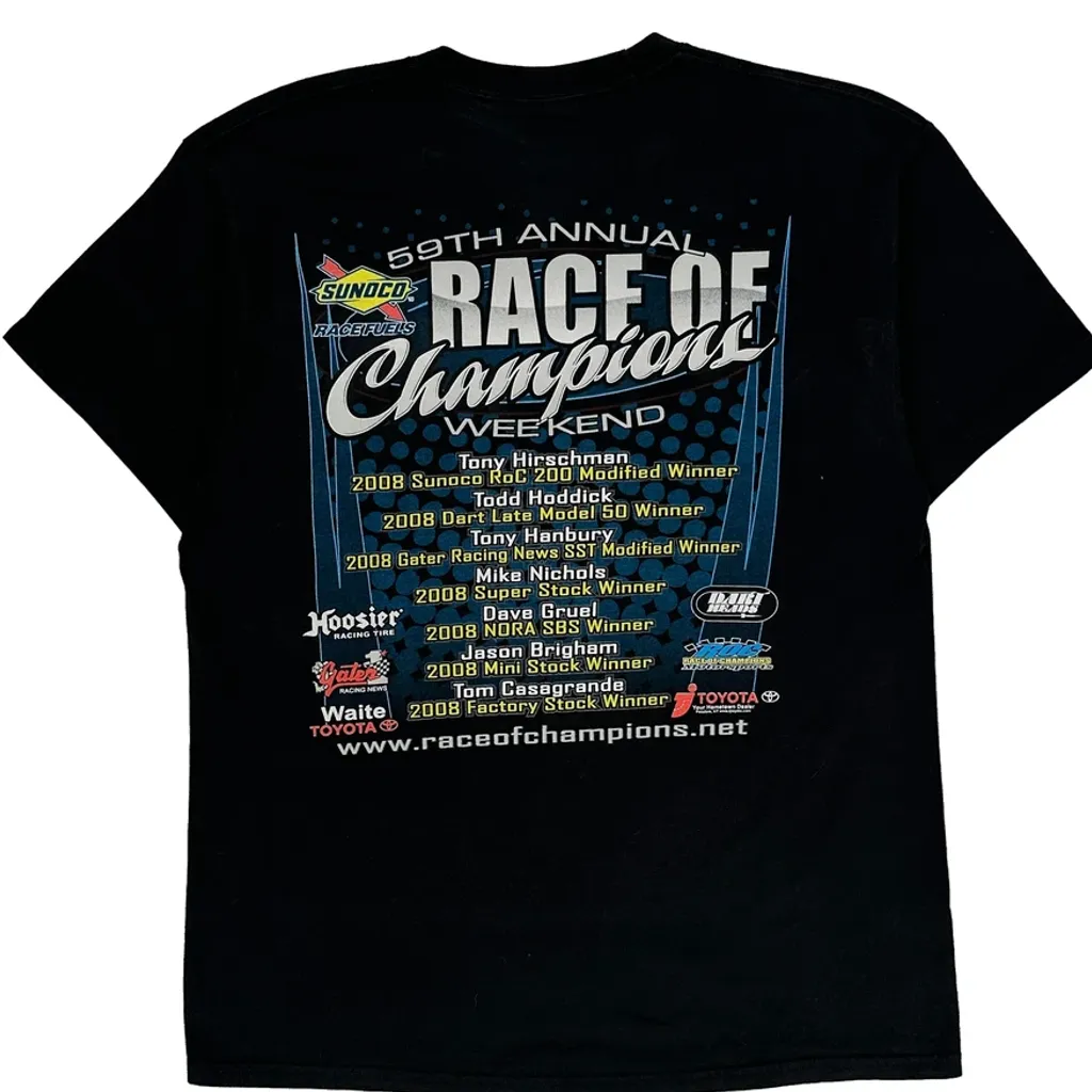 Race Of Champions Hanes Graphic T-Shirt - Large Black Cotton Blend - Image 6