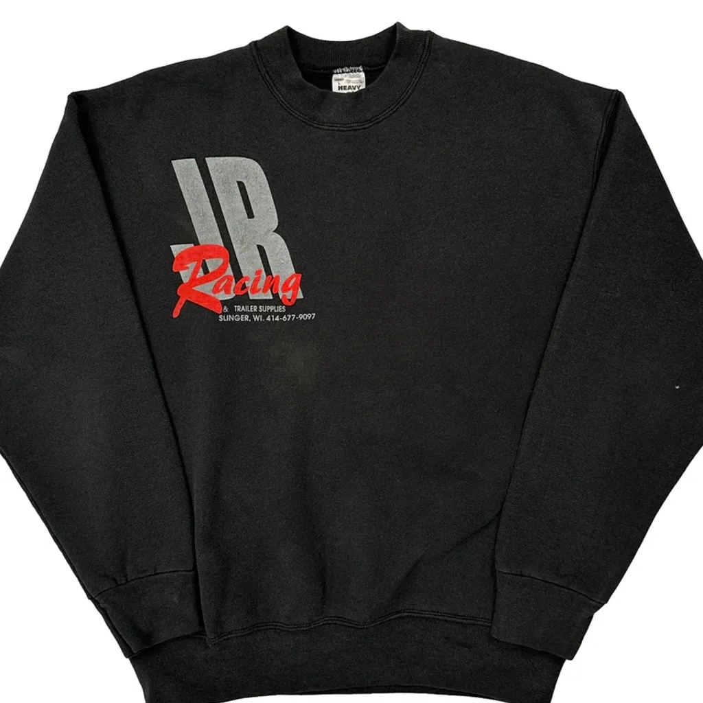 Racing Fruit Of The Loom Graphic Sweatshirt - Large Black Cotton Blend - Image 5