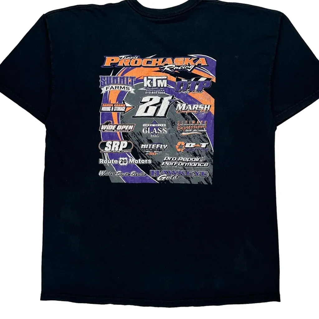Racing Gildan Graphic T-Shirt - XL Black Cotton - Image 6