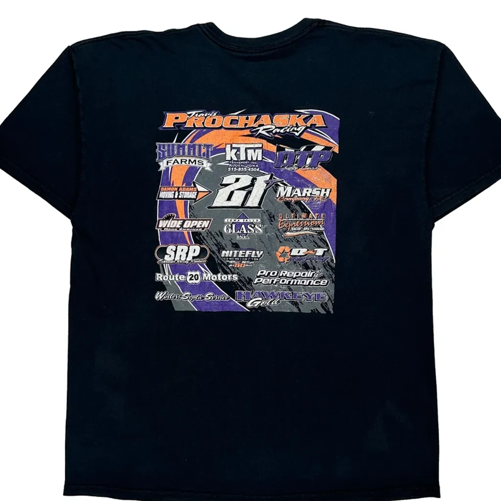 Racing Gildan Graphic T-Shirt - XL Black Cotton - Image 7