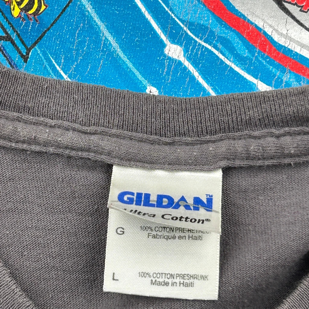 Racing Gildan Graphic T-Shirt - Large Gray Cotton - Image 3