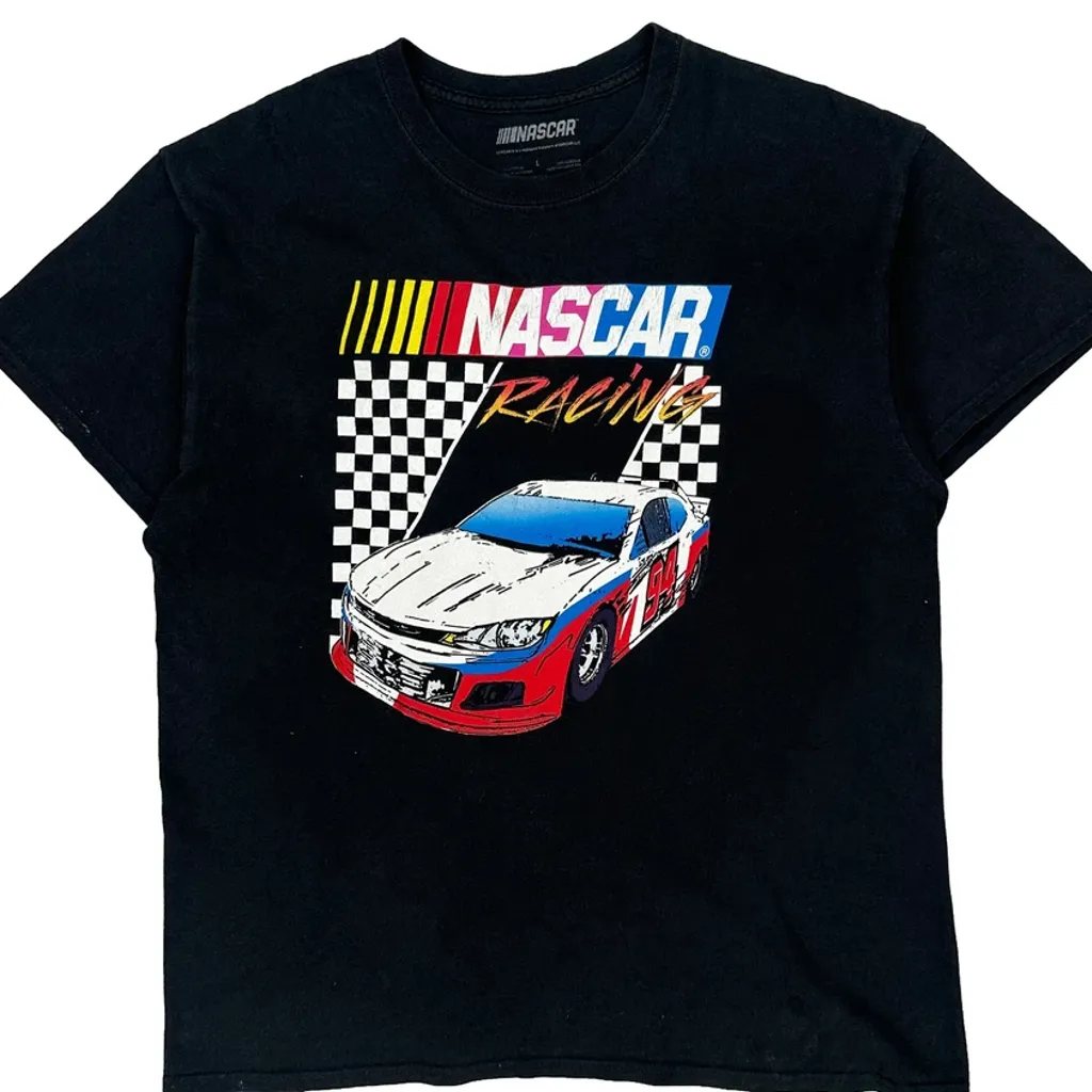 Racing Nascar T-Shirt - Large Black Cotton - Image 4