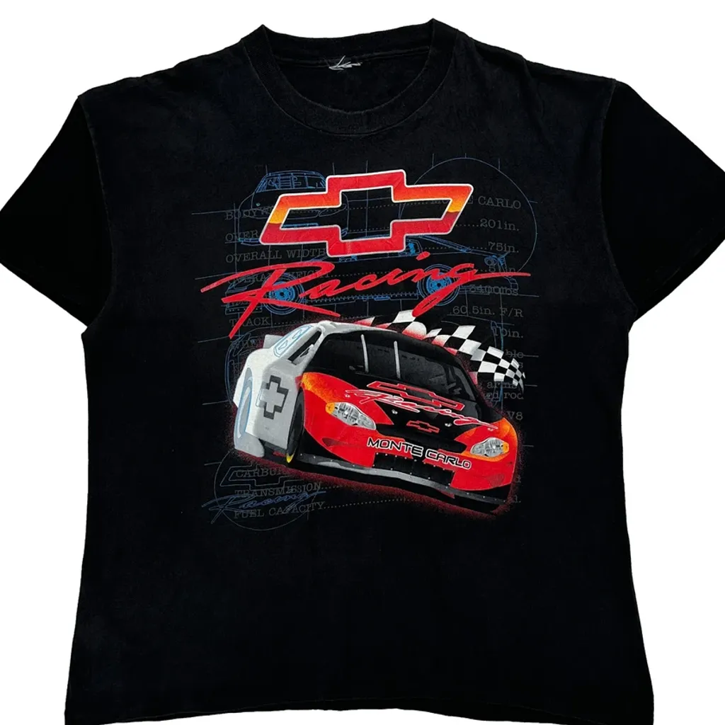 Racing Nascar Graphic T-Shirt - Large Black Cotton - Image 4