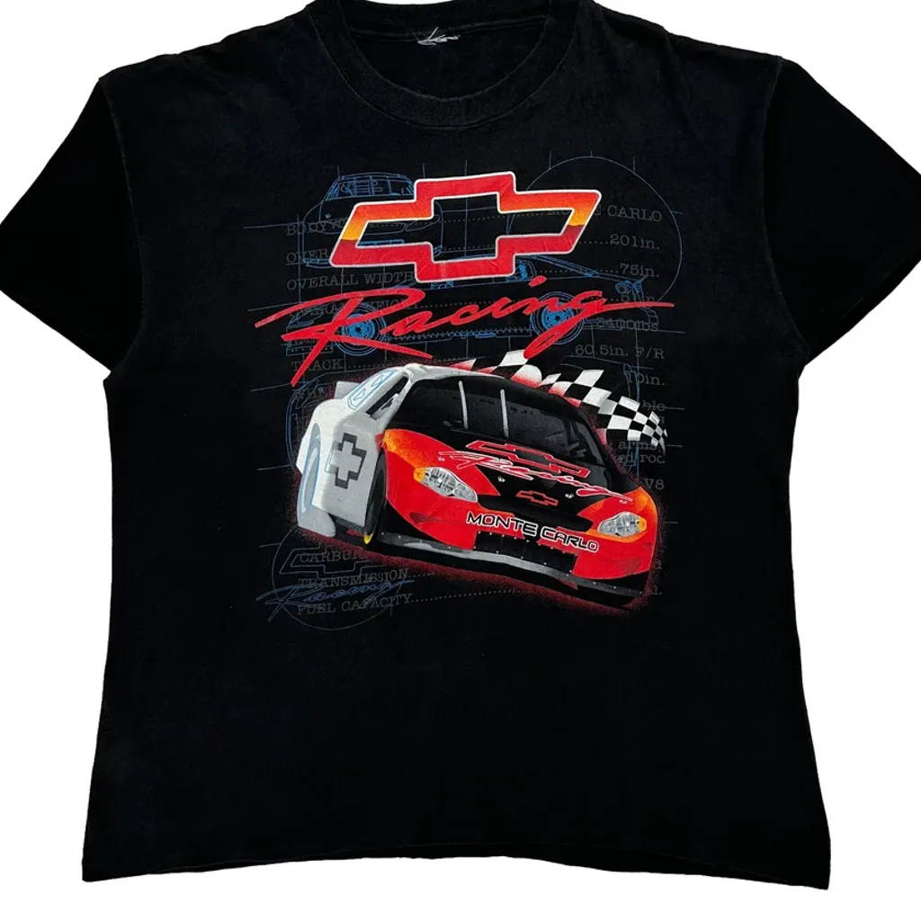 Racing Nascar Graphic T-Shirt - Large Black Cotton - Image 5