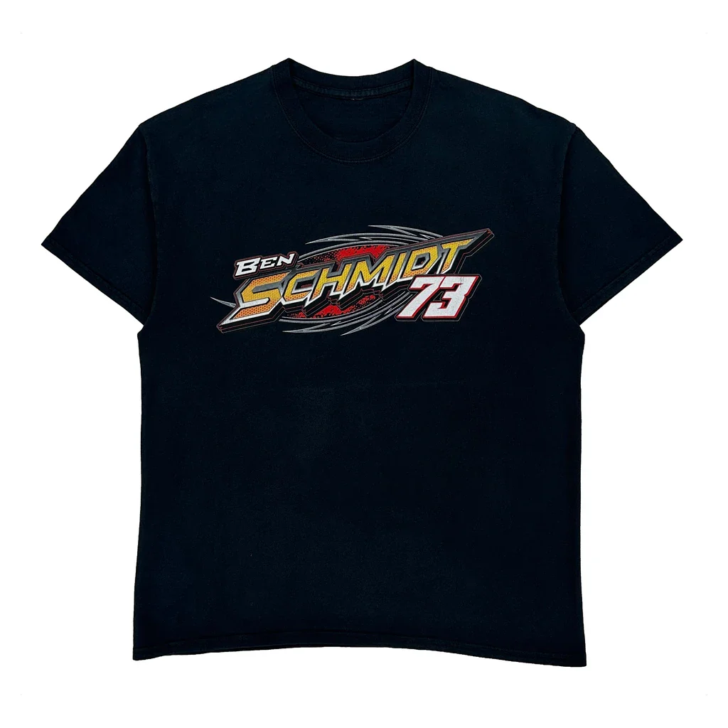 Racing Schmidt Graphic T-Shirt - Medium Black Cotton