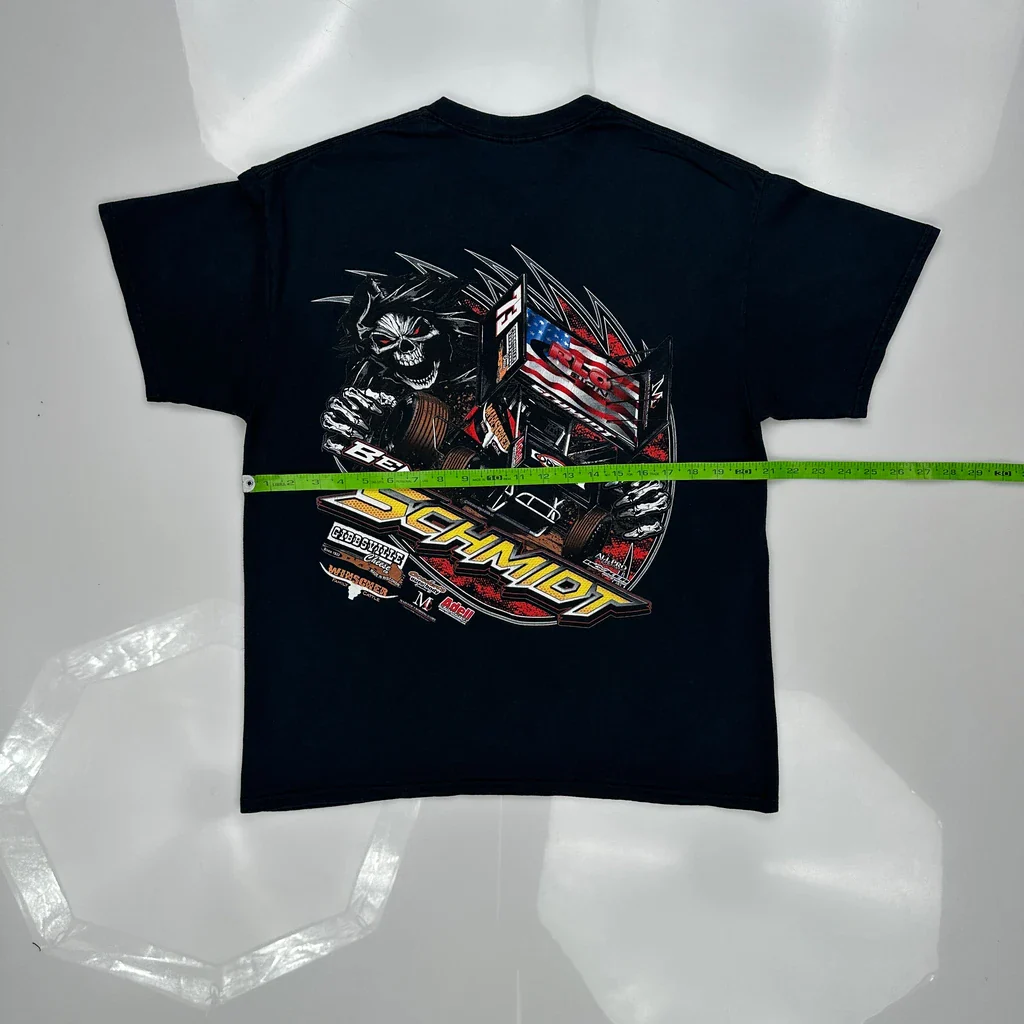 Racing Schmidt Graphic T-Shirt - Medium Black Cotton - Image 3