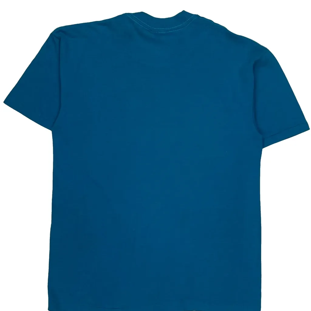 Radio Station Signal Single Stitch T-Shirt - Large Blue Cotton - Image 7