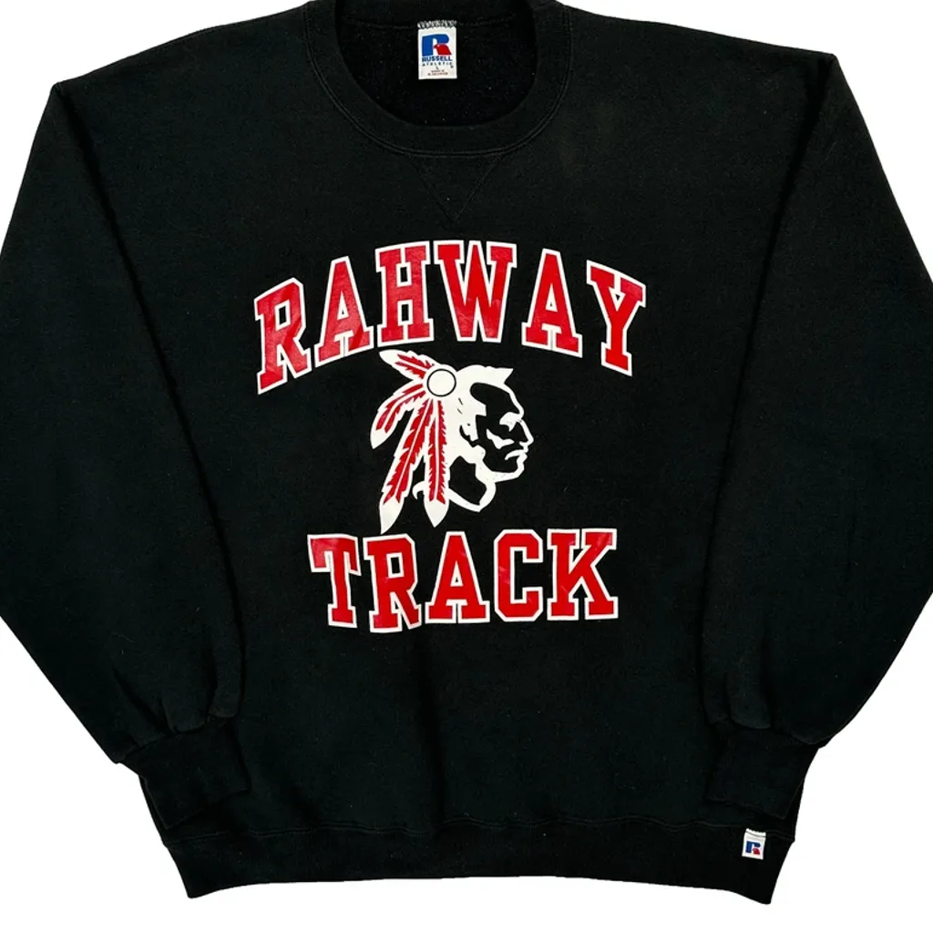 Rahway Track Russell Athletic College Sweatshirt - Large Black Cotton - Image 5