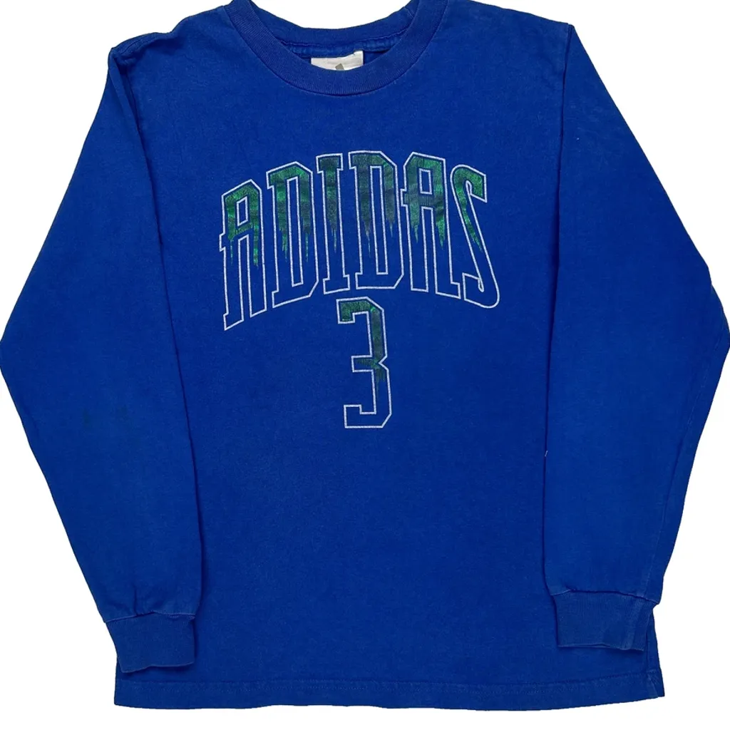 Raiders Adidas Long Sleeve T-Shirt - Medium Blue Cotton - Image 5