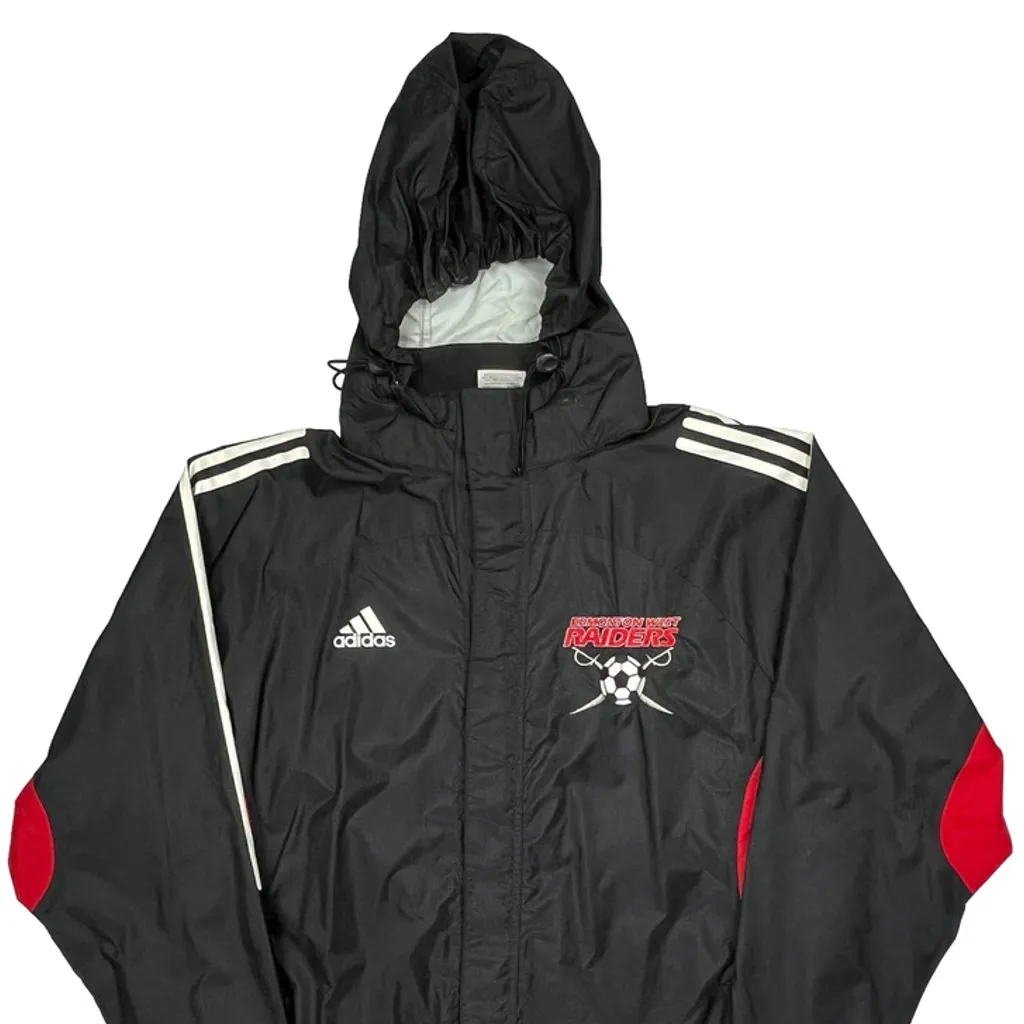 Raiders Adidas Windbreaker - Large Black Polyester - Image 4