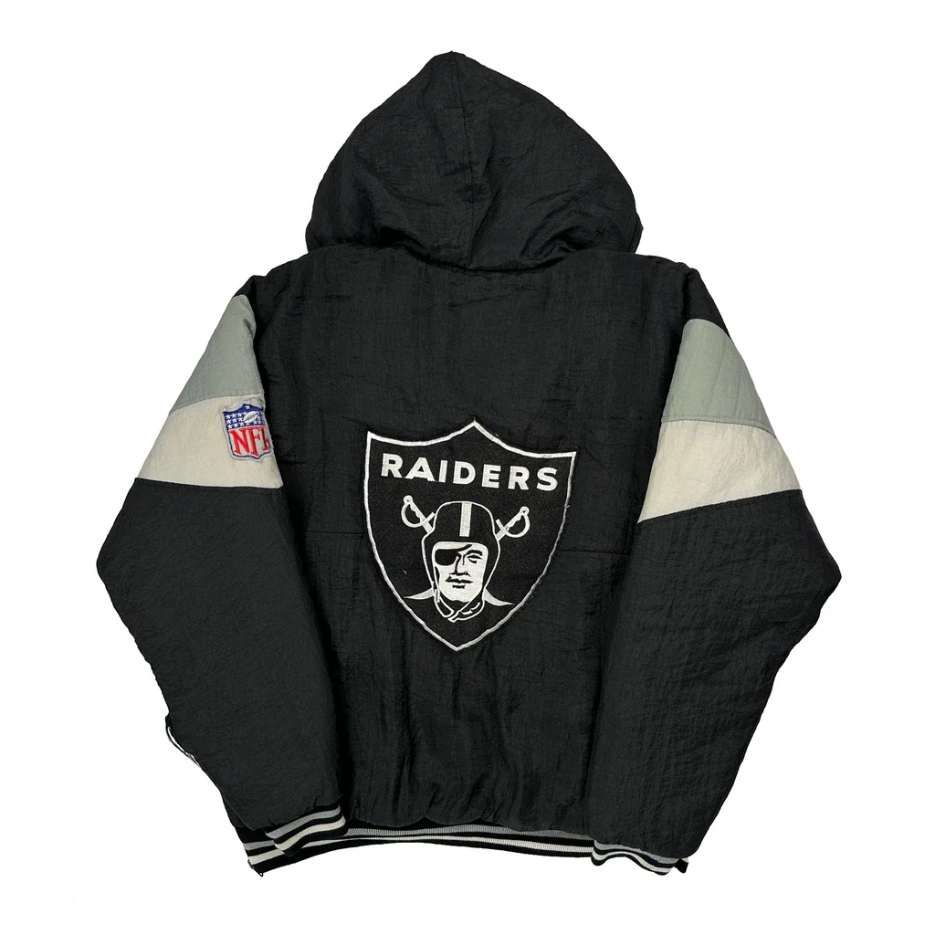 Raiders Nfl Football Varsity Jacket - XL Black Polyester - Image 2