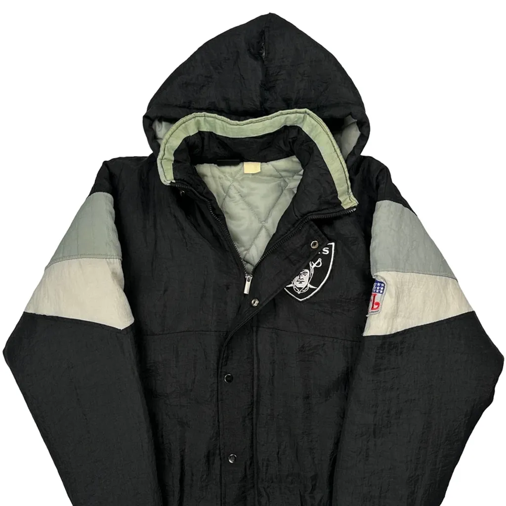 Raiders Nfl Football Varsity Jacket - XL Black Polyester - Image 5