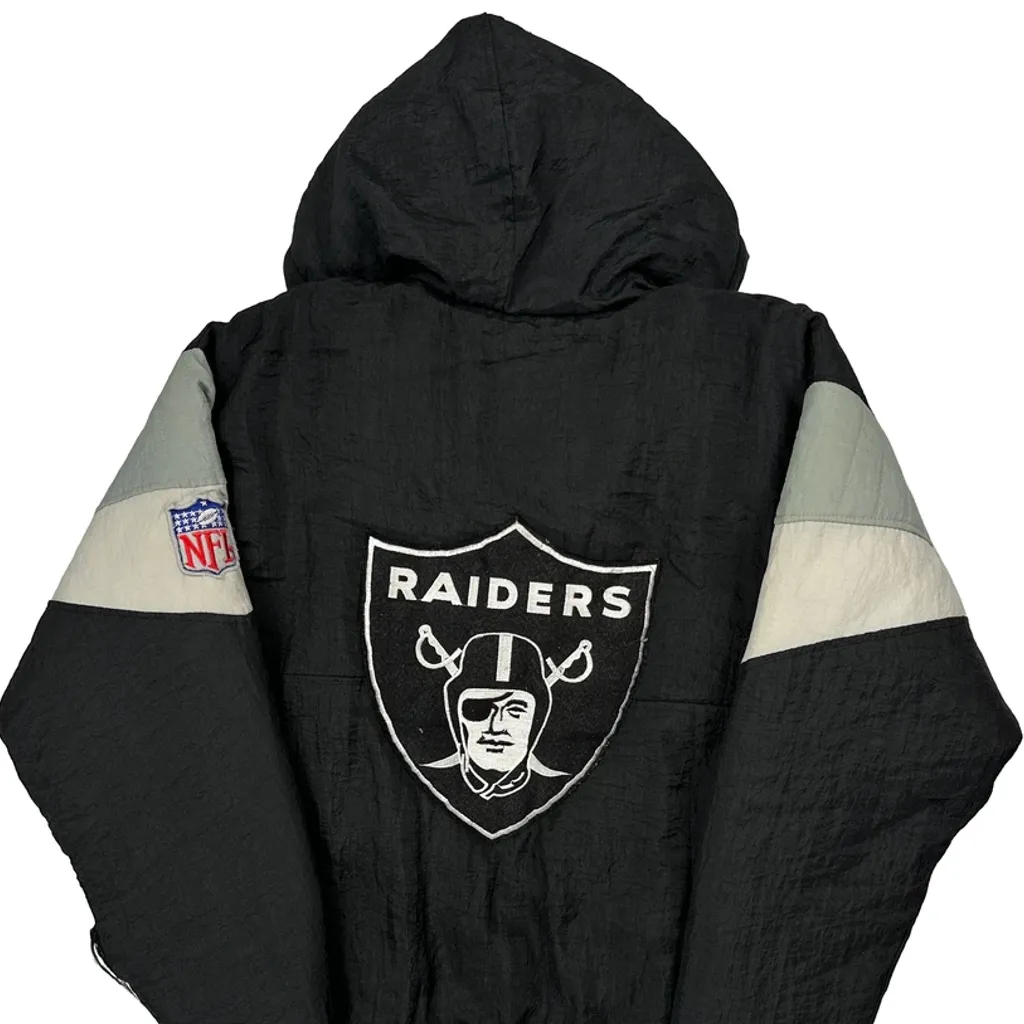 Raiders Nfl Football Varsity Jacket - XL Black Polyester - Image 7