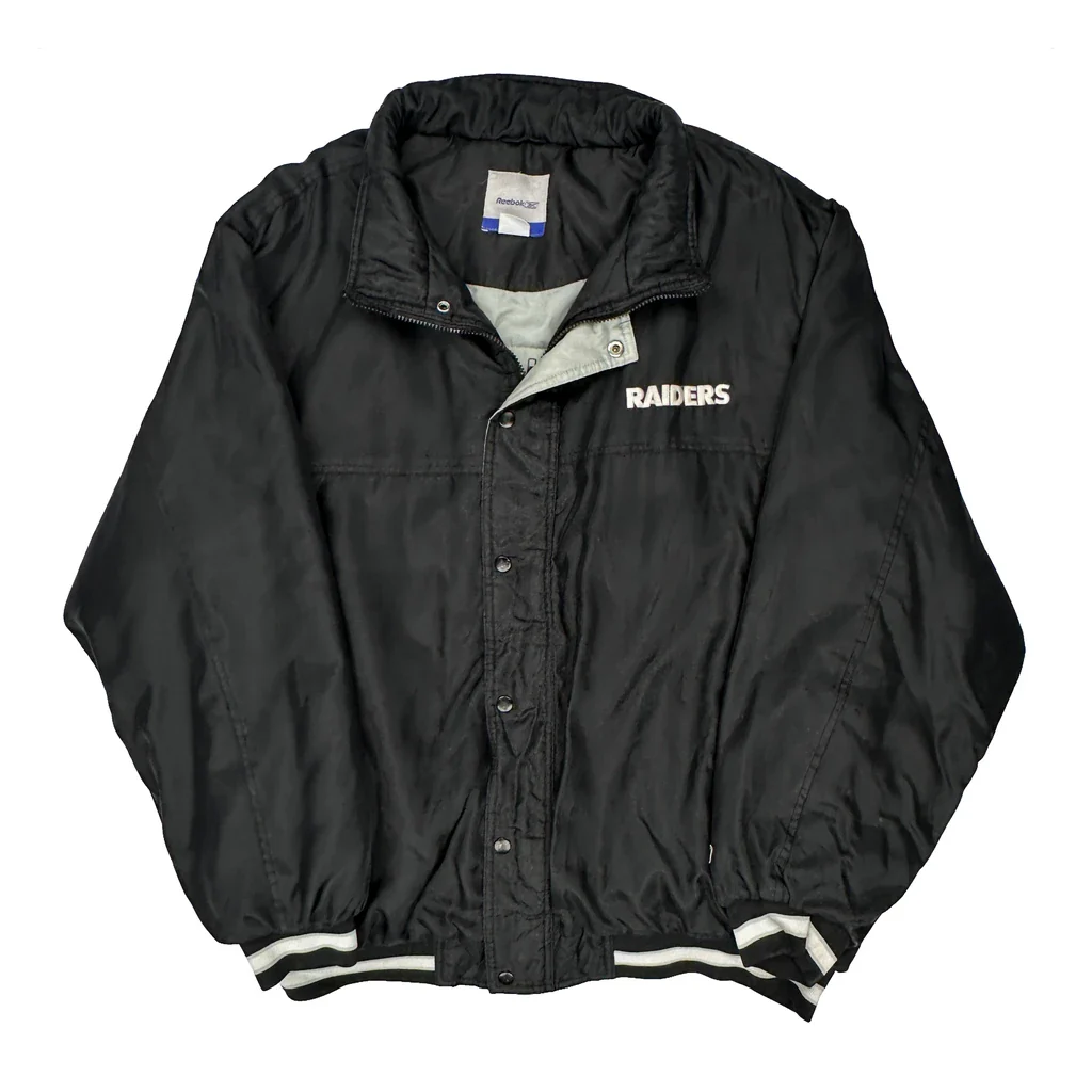 Raiders Reebok Football Jacket - XL Black Polyester