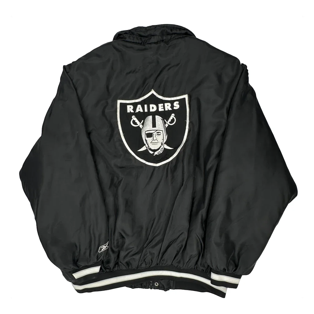 Raiders Reebok Football Jacket - XL Black Polyester - Image 2