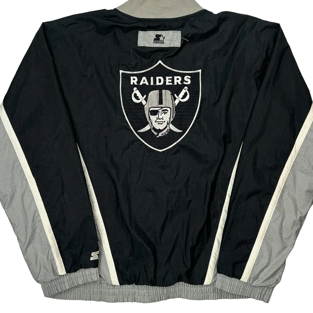 Raiders Starter Windbreaker - Large Black Nylon - Image 6