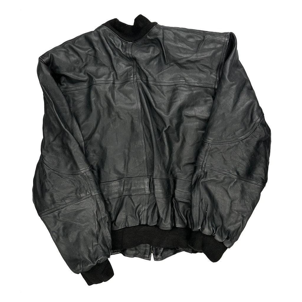 Raiders Unbranded Football Leather Jacket - Large Black Leather - Image 2