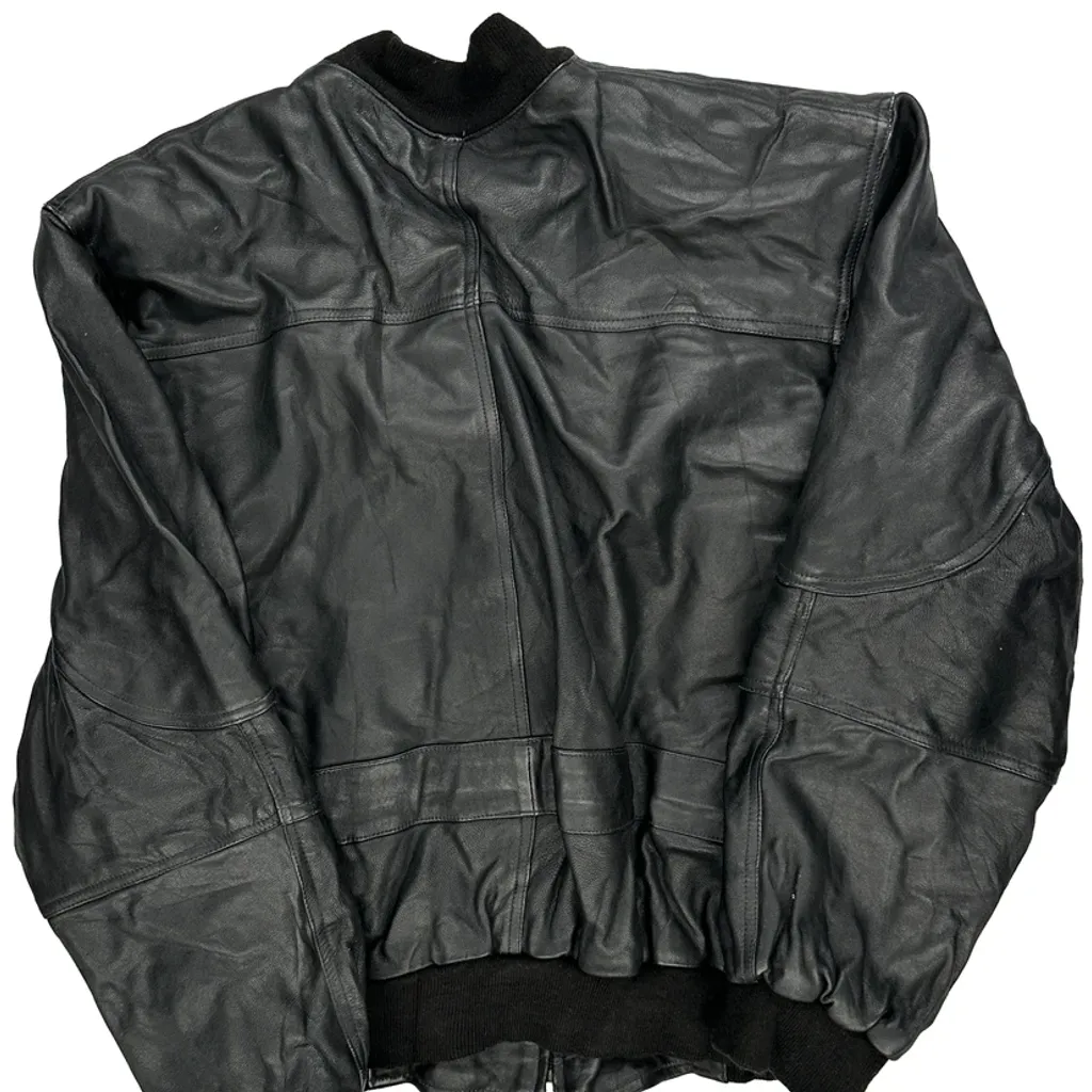 Raiders Unbranded Football Leather Jacket - Large Black Leather - Image 6