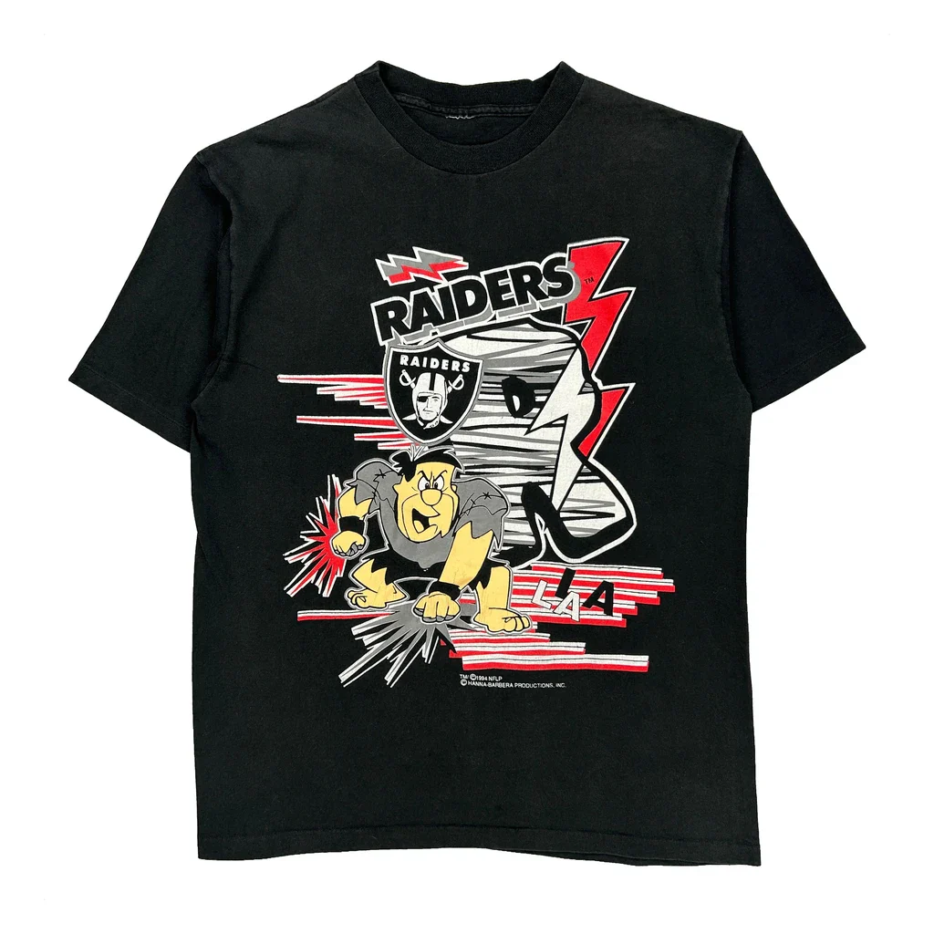 Raiders Unbranded Cartoon T-Shirt - Medium Black Cotton