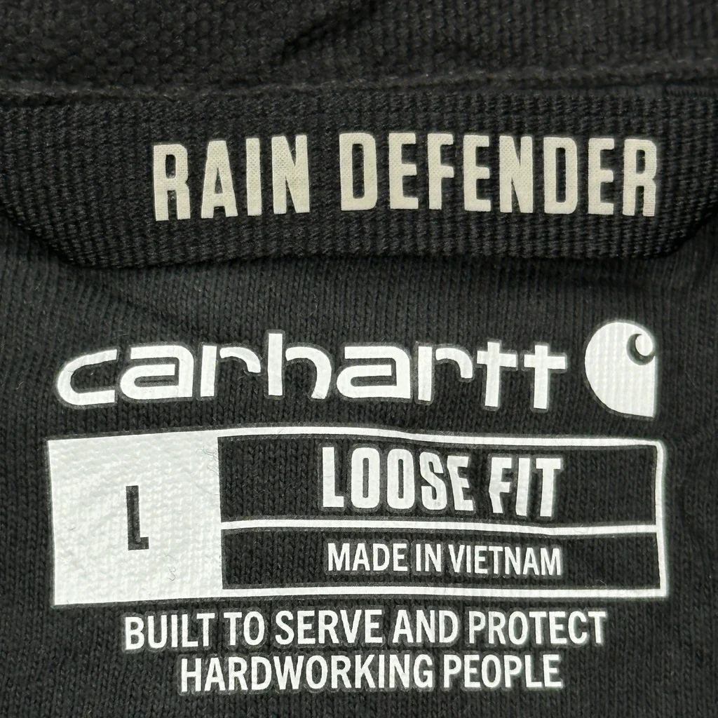 Rain Defender Carhartt Hoodie - Large Black Cotton - Image 3