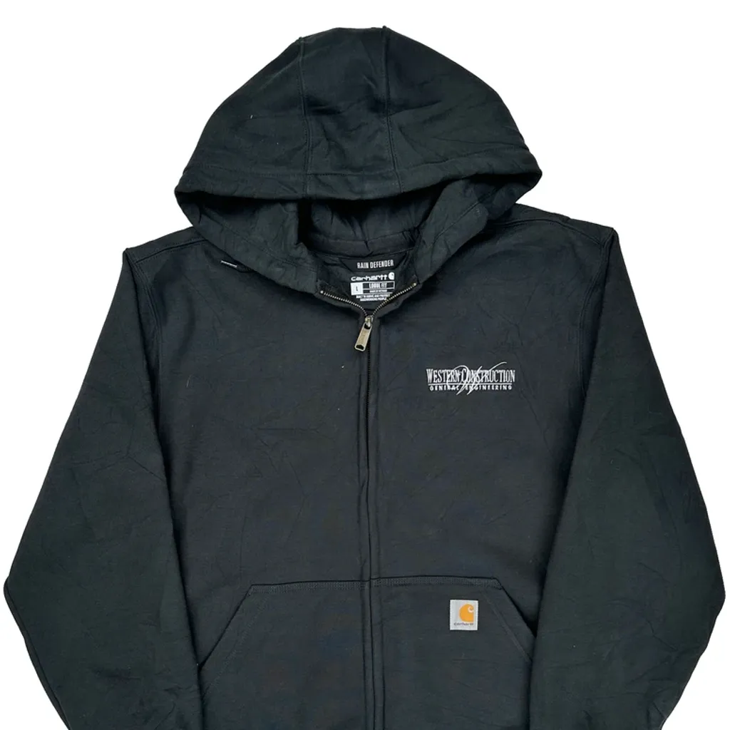 Rain Defender Carhartt Hoodie - Large Black Cotton - Image 5