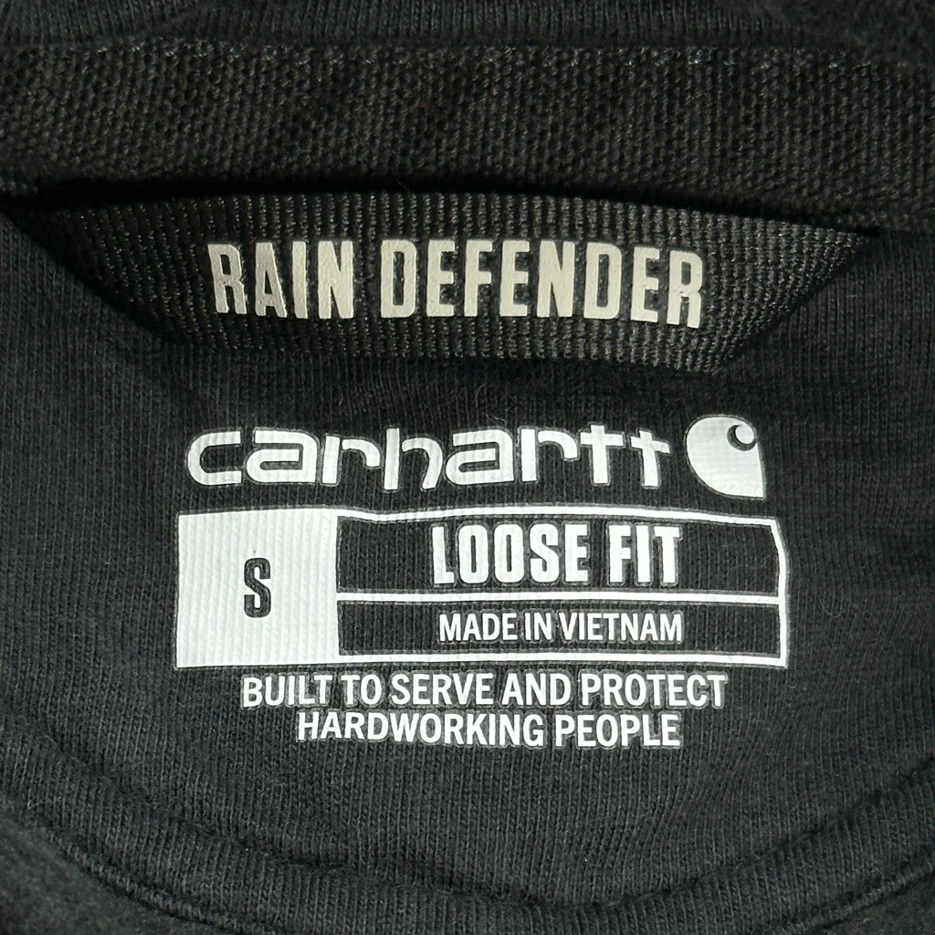 Rain Defender Carhartt Hoodie - Small Black Cotton - Image 3