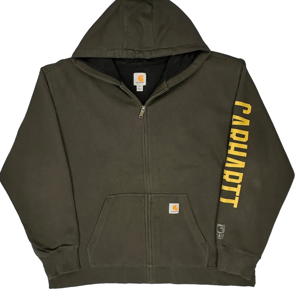 Rain Defender Carhartt Hoodie - 2XL Green Cotton - Image 4