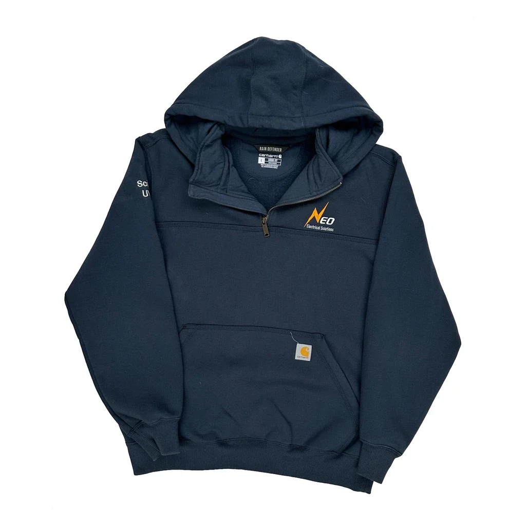 Rain Defender Carhartt Hoodie - Large Navy Cotton