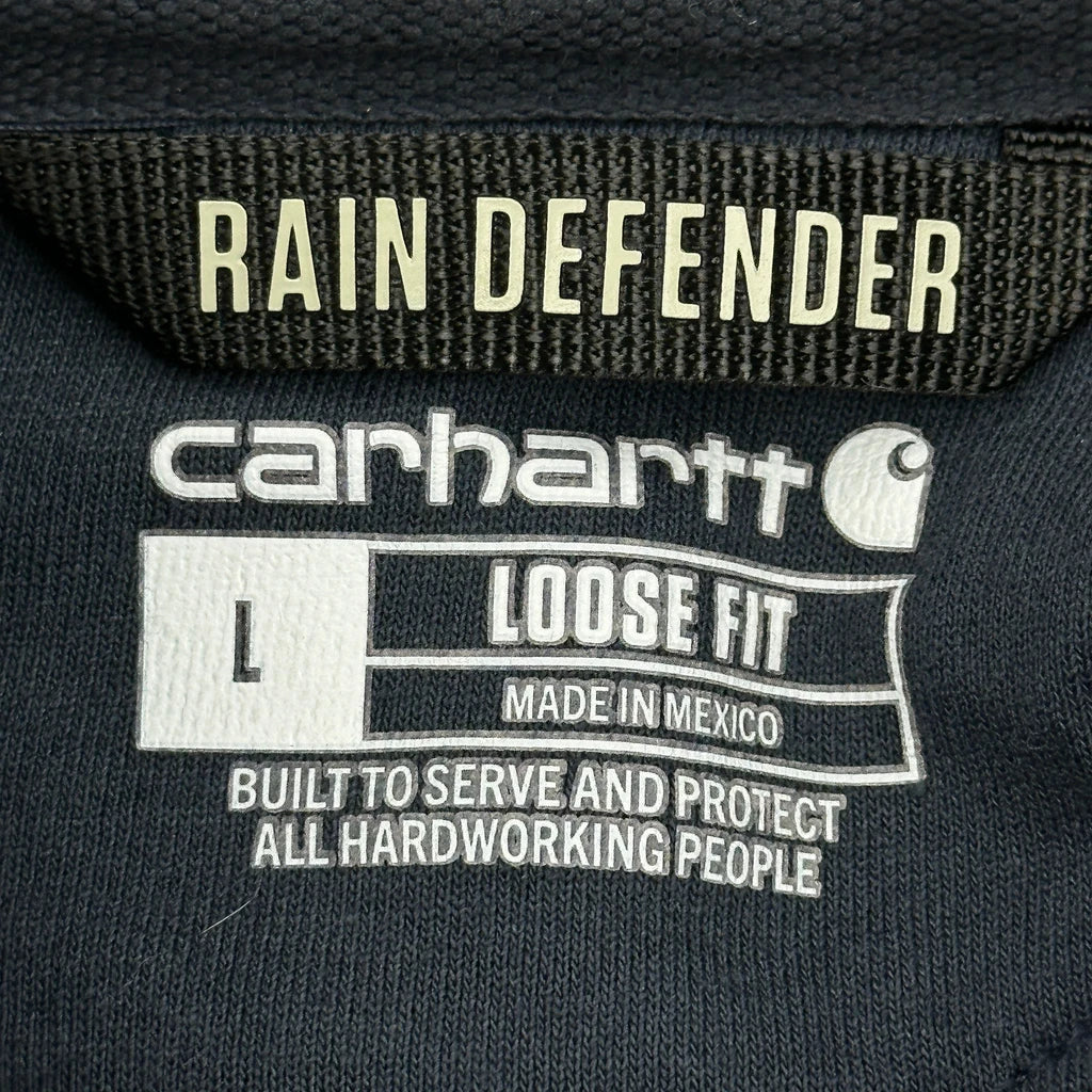 Rain Defender Carhartt Hoodie - Large Navy Cotton - Image 3
