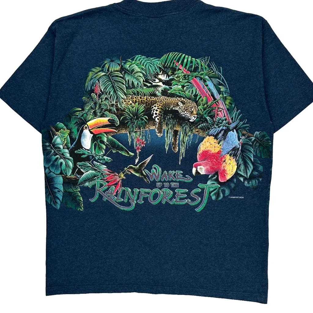 Rainforest Hl Miller Graphic T-Shirt - Large Blue Cotton - Image 6
