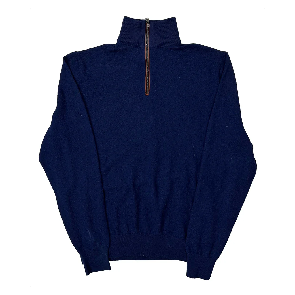 Ralph Lauren 1/4 Zip - Medium Blue Cotton