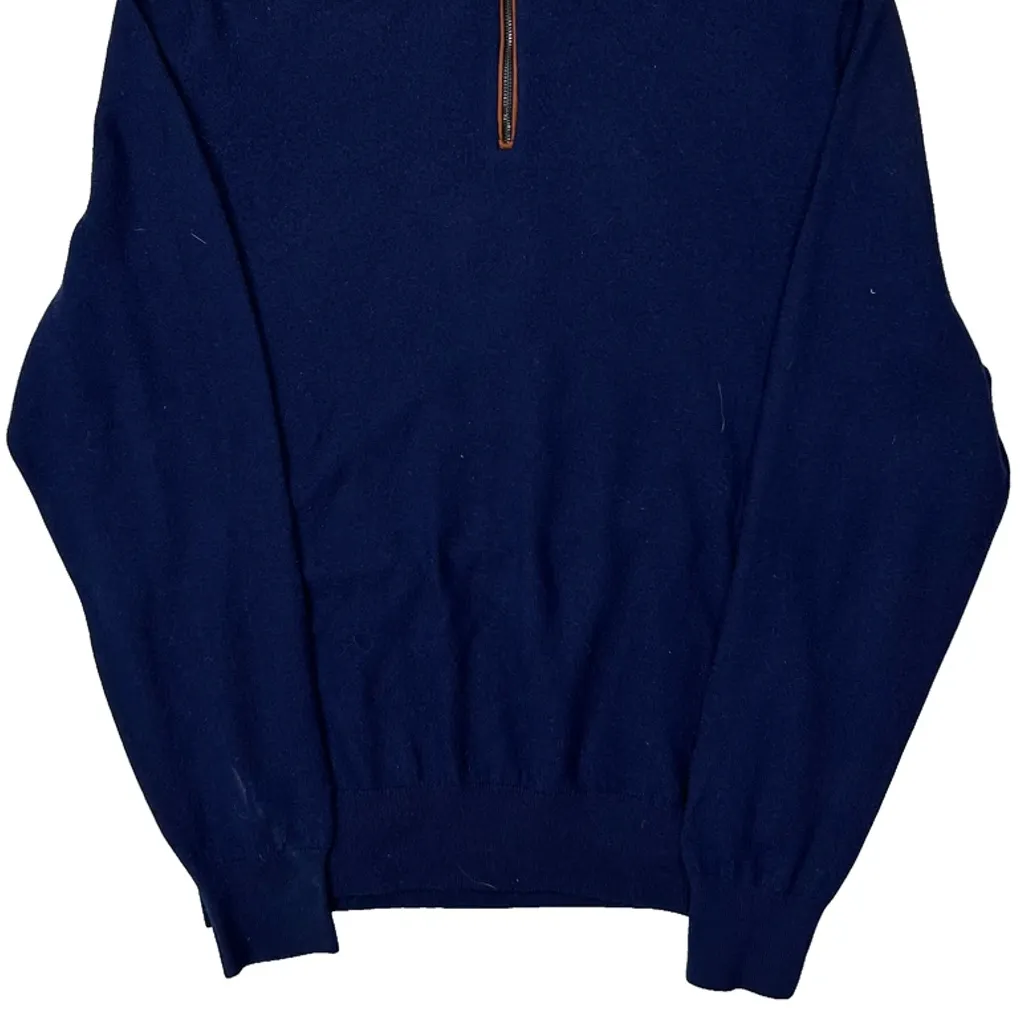 Ralph Lauren 1/4 Zip - Medium Blue Cotton - Image 5