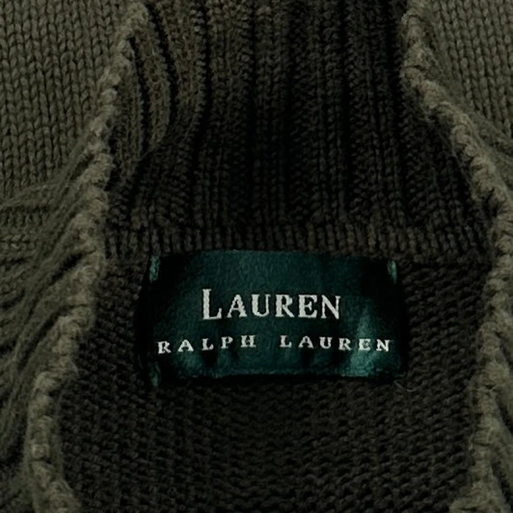Ralph Lauren 1/4 Zip - Medium Black Cotton - Image 4