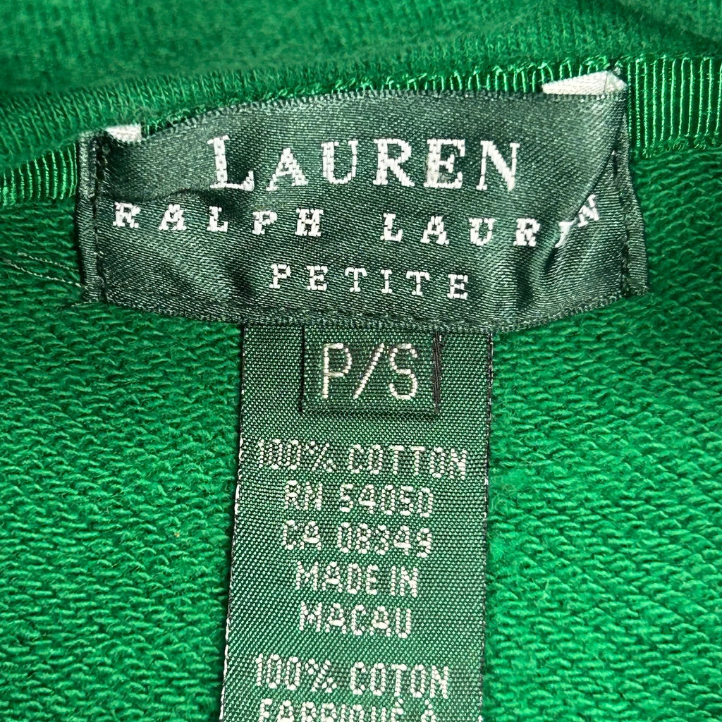 Ralph Lauren Petite 1/4 Zip - Small Green Cotton - Image 3