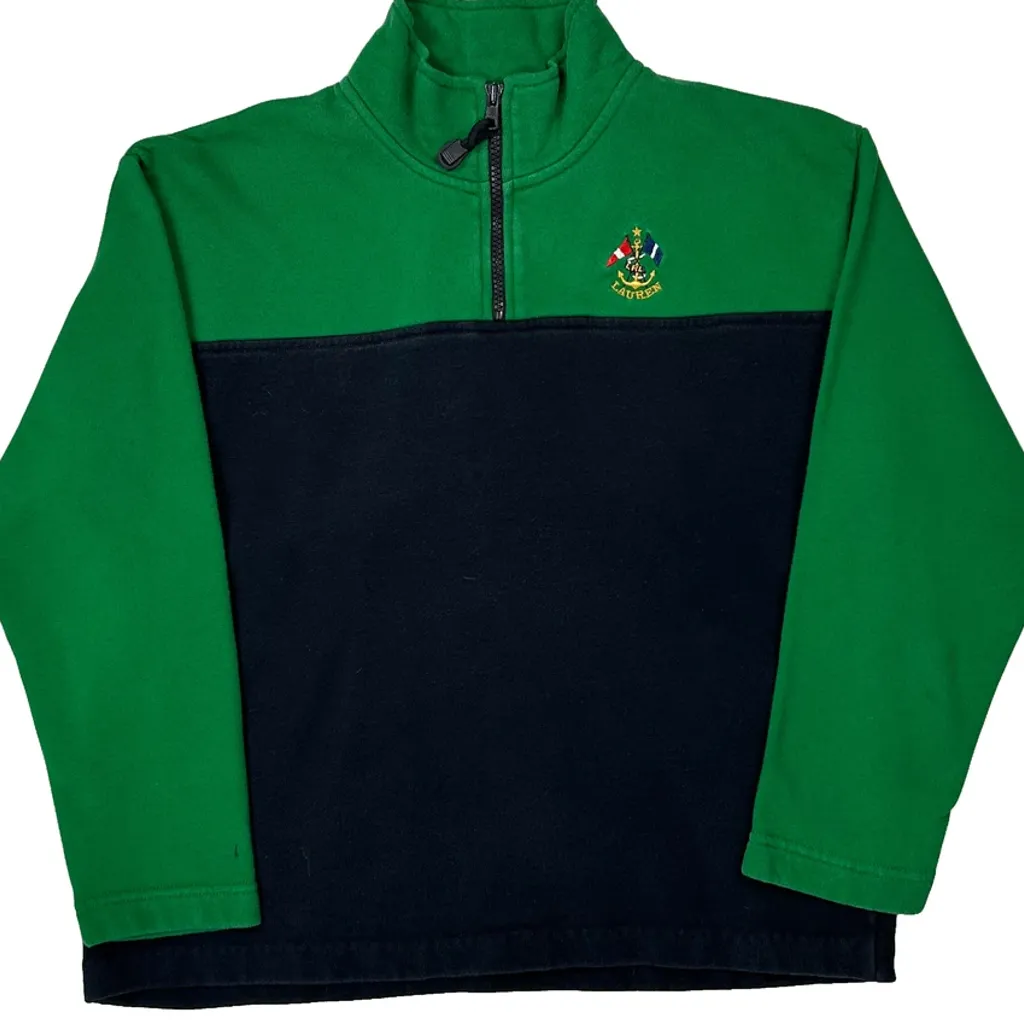 Ralph Lauren Petite 1/4 Zip - Small Green Cotton - Image 5