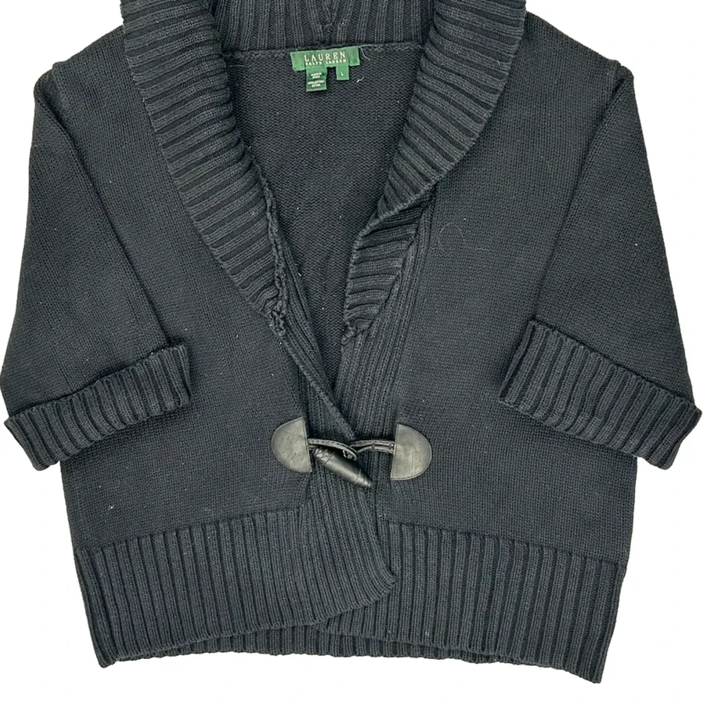 Ralph Lauren Cardigan - Large Black Cotton - Image 4