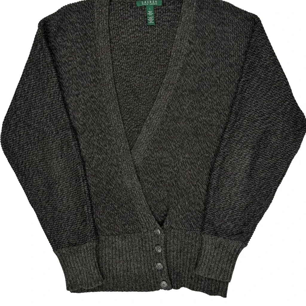 Ralph Lauren Cardigan - Large Grey Cotton - Image 4