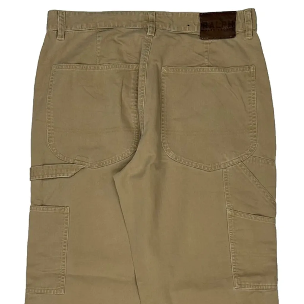 Ralph Lauren Double Knee Carpenter Trousers - 30W 29L Beige Cotton - Image 7