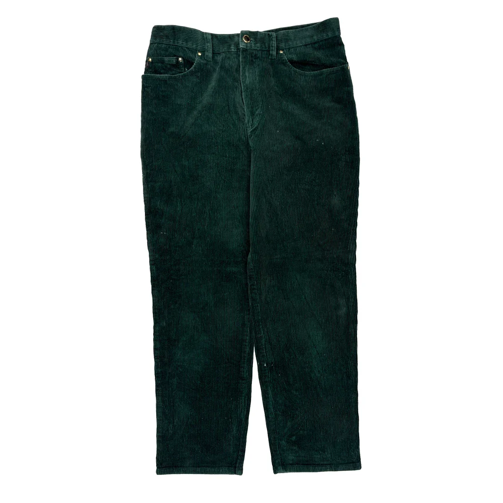 Ralph Lauren Petite Cord Pants - 30″ Waist Green Cotton - Image 2