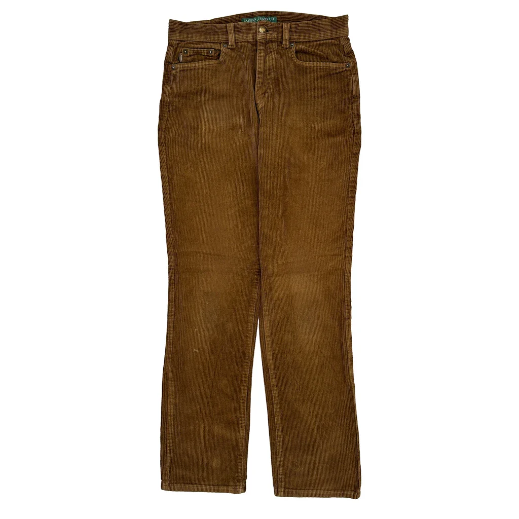 Ralph Lauren Cord Trousers - 24″ Waist Brown Corduroy - Image 2