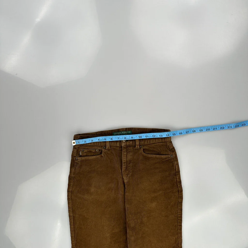 Ralph Lauren Cord Trousers - 24″ Waist Brown Corduroy - Image 3