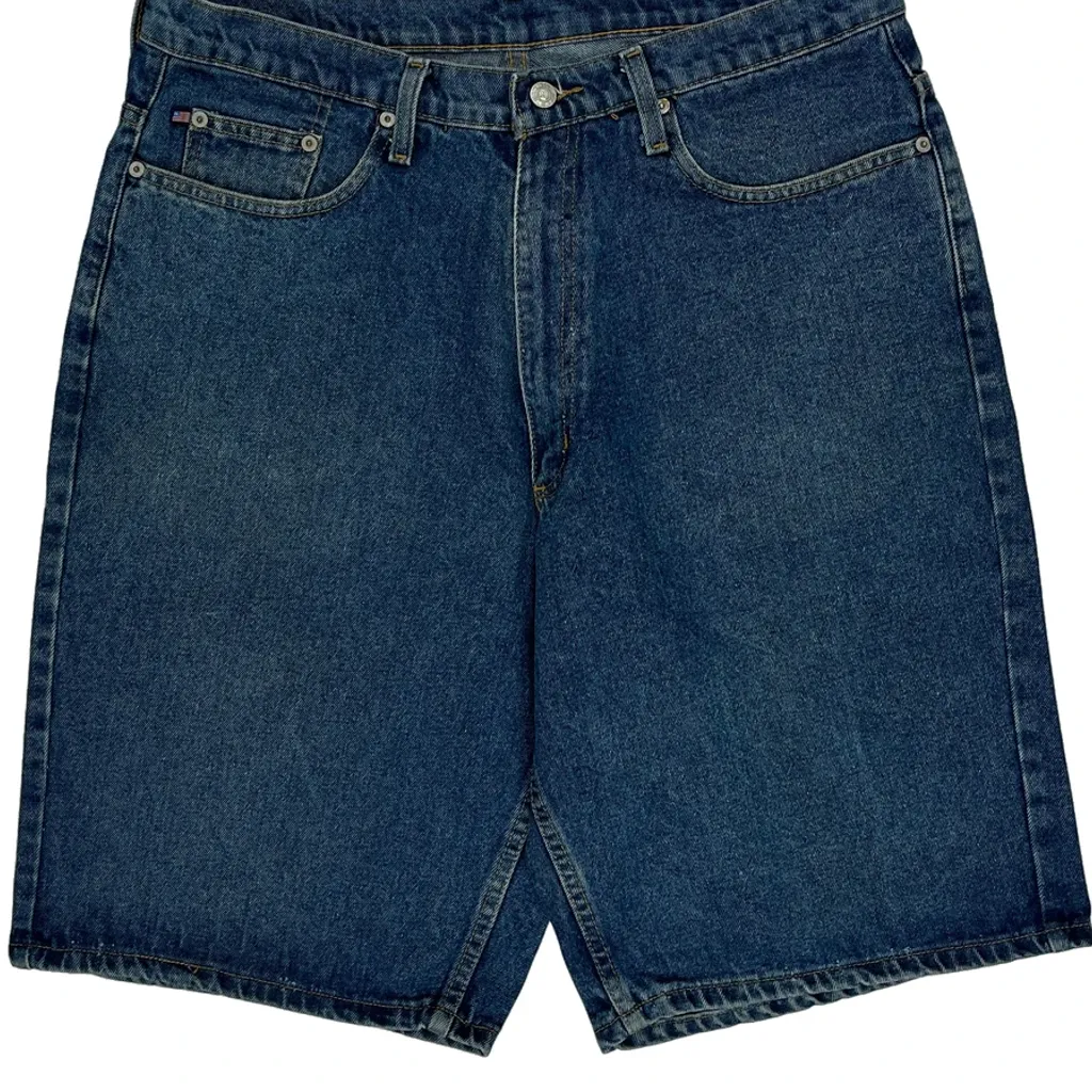 Ralph Lauren Baggy Denim Shorts - 35W 10L Blue Cotton - Image 10