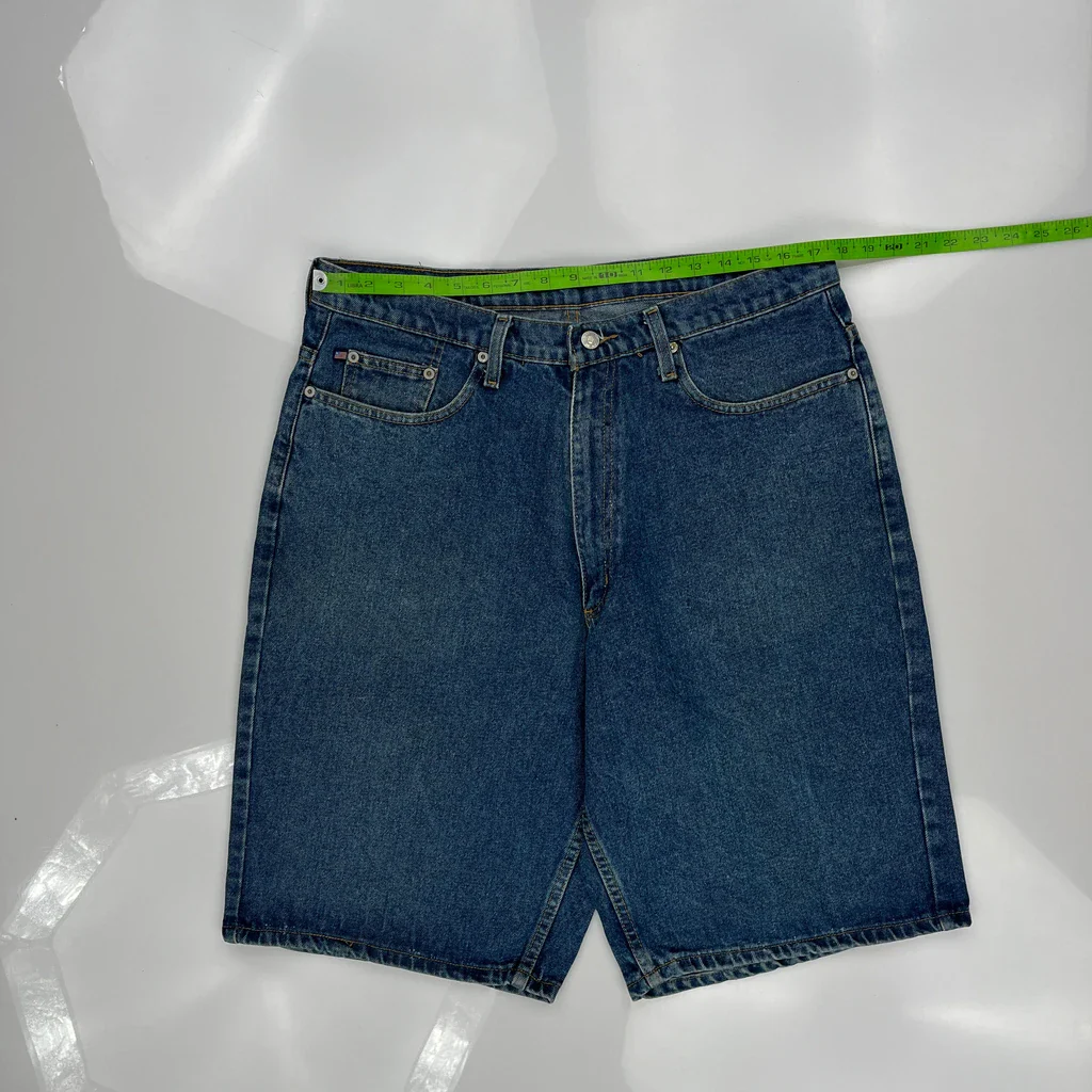 Ralph Lauren Baggy Denim Shorts - 35W 10L Blue Cotton - Image 3