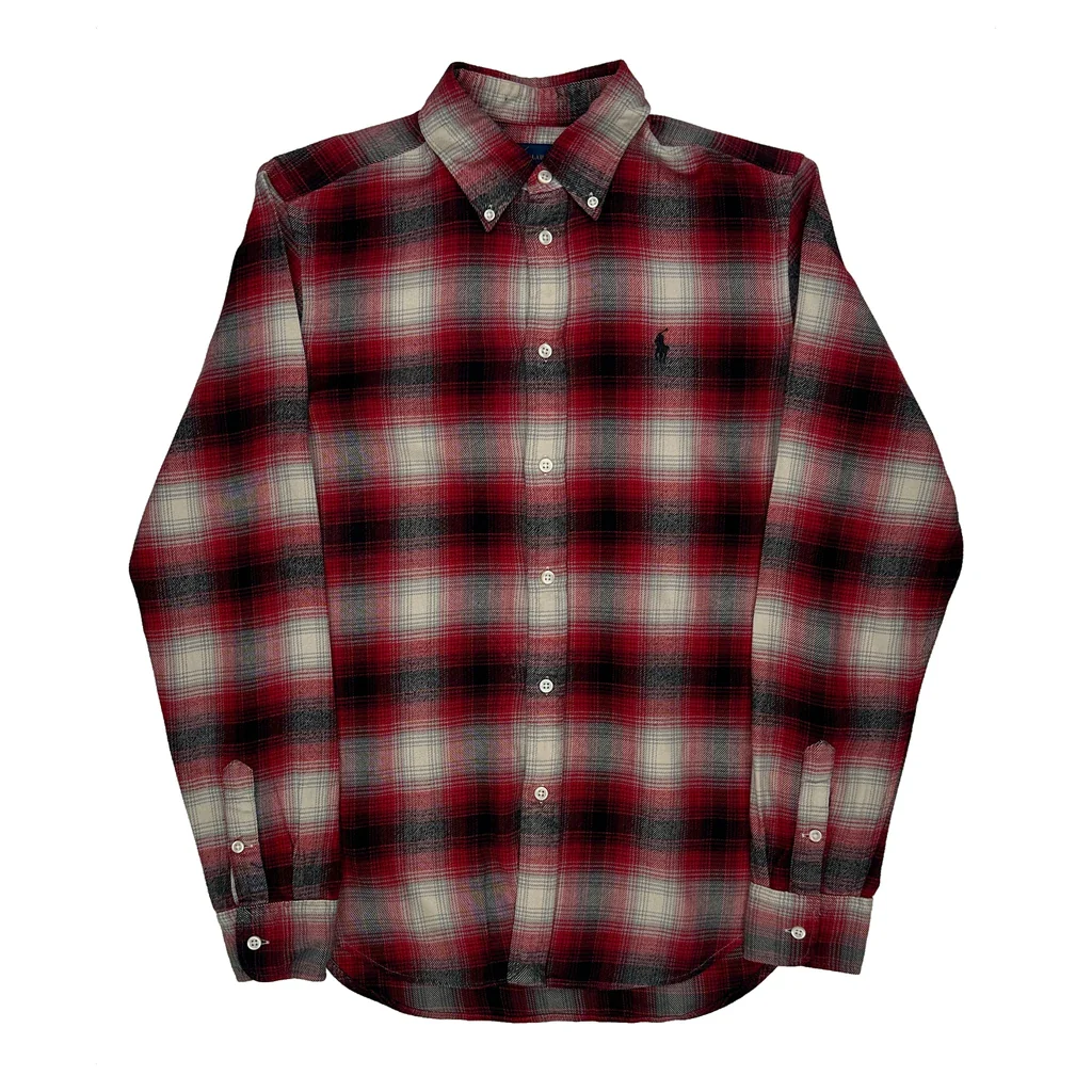 Ralph Lauren Checked Flannel Shirt - Medium Red Cotton