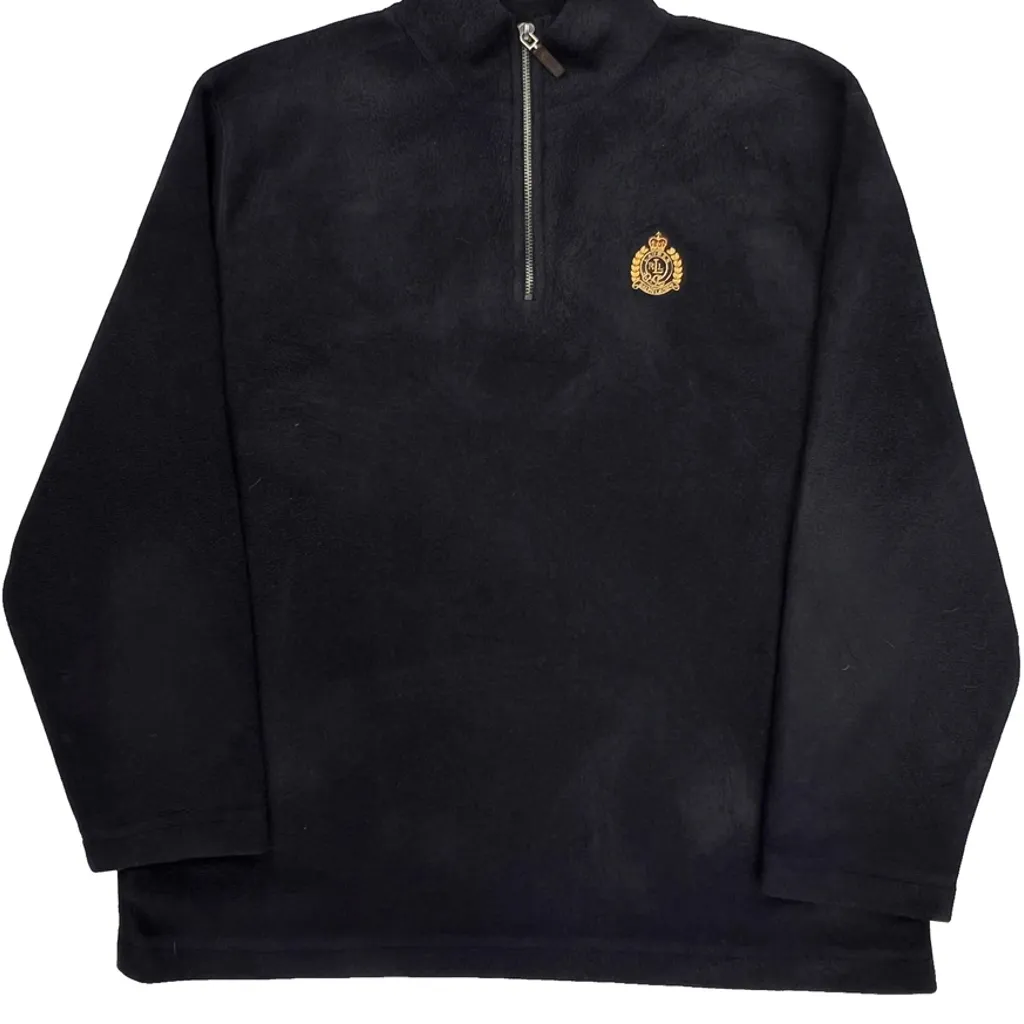 Ralph Lauren 1/4 Zip Fleece - XL Black Polyester - Image 4
