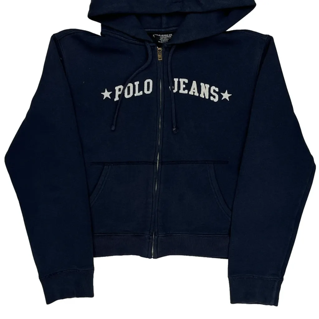 Ralph Lauren Spellout Hoodie - Large Navy Cotton - Image 4
