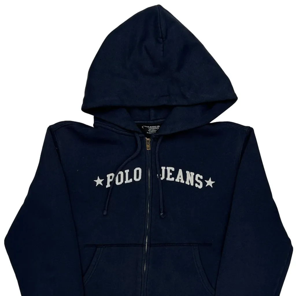 Ralph Lauren Spellout Hoodie - Large Navy Cotton - Image 5