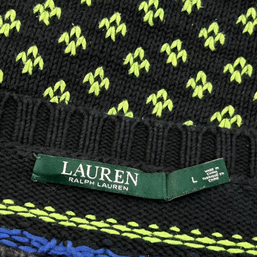 Ralph Lauren Christmas Jumper - Large Black Wool - Image 3